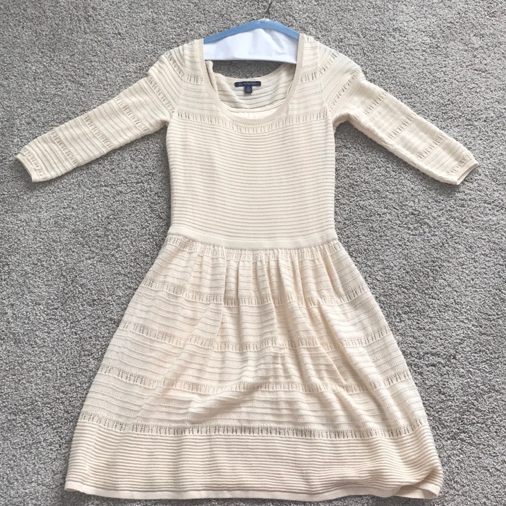 Cream colored sweater dress